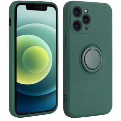 Husa protectie flippy compatibila cu samsung galaxy a71 liquid silicone ring cu suport rotativ verde foto