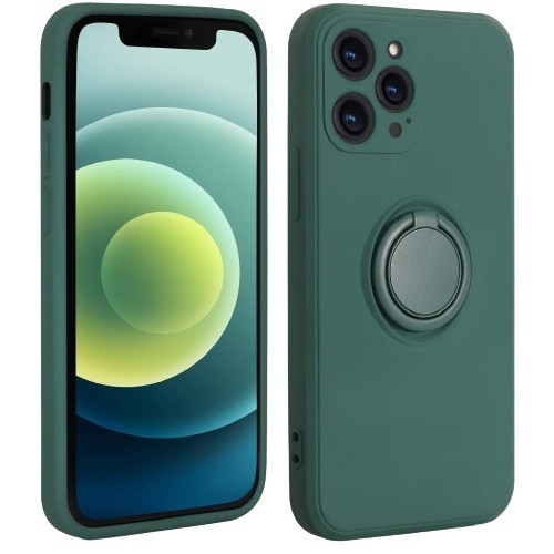 Husa protectie flippy compatibila cu samsung galaxy a71 liquid silicone ring cu suport rotativ verde