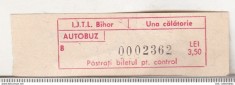 bnk div Romania IJTL Bihor - bilet de calatorie - autobuz - 1 calatorie 3.50 lei - 1987