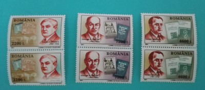 TIMBRE ROM&amp;Acirc;NIA LP1544/2001 Aniversări - Personalități (i) Serie &amp;icirc;n pereche MNH foto