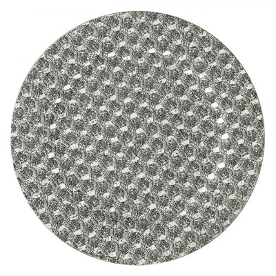Platou Decorativ Crăciun, Plastic, Argintiu, Rotund, Model Dantelă, 33cm foto