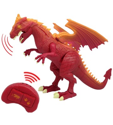 Jucarie interactiva Mighty Walking Dragon cu telecomanda si lumina infrarosu foto