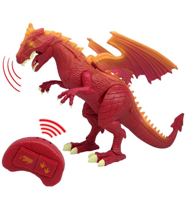 Jucarie interactiva Mighty Walking Dragon cu telecomanda si lumina infrarosu