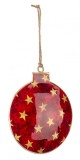 Set 12 ornamente brad metal rosu auriu 10x2x12 cm