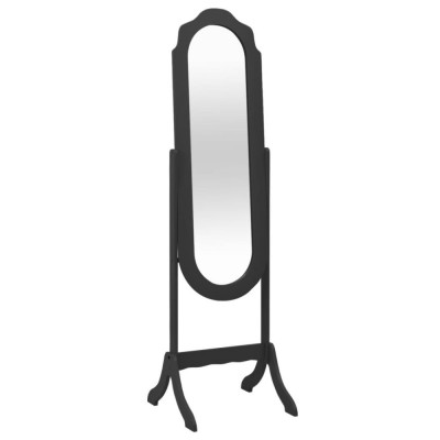 vidaXL Oglindă independentă, negru, 45,5x47,5x160 cm, lemn compozit foto