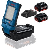 Bosch GLI 18V-800 + GBA + GAL 18V-40 - Lampa + Set 2 acumulatori si incarcator Li-Ion 18 V 5 Ah