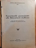 1937 Anita Belciugateanu, Caracterele permanente ale literaturii italiene extras