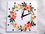 ceas perete cu flori roz 34148