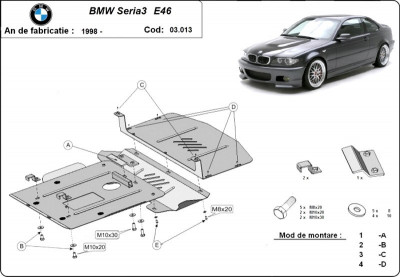 Scut motor metalic Bmw Seria 3 E46 Benzina 1998-2005 foto