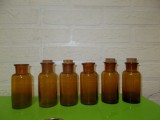 Lot de sase STICLE vechi de FARMACIE , marcaj 75