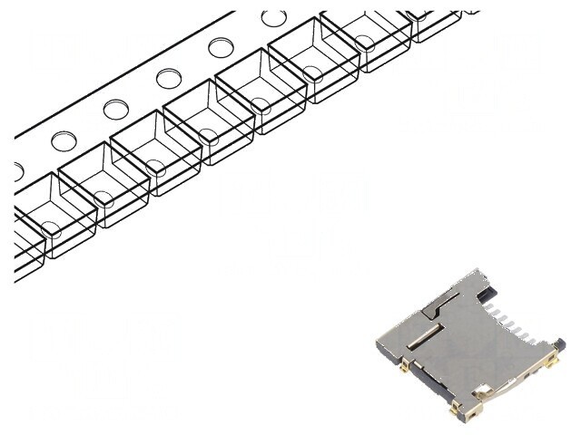 Conector microSD push-push SMT aur pentru carduri flash