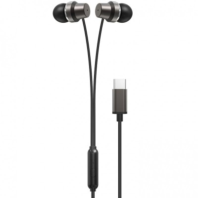 Handsfree Casti In-Ear XO Design EP27, Cu microfon, USB Type-C, Negru foto