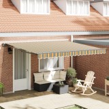 VidaXL Cortina Retractabilă Manual Verde și galben 400x300 cm
