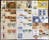 1985-2011 FDC Romania - Lot 80 plicuri prima zi la 50% din cota, in stare perfecta
