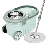 Set mop rotativ cu galeata flippy, material plastic si microfibra, o rezerva inclusa, rezistent, cu dop scurgere, vas detasabil, orificiu pentru solut
