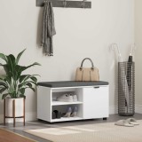 vidaXL Bancă pentru hol cu pernă Simplu Alb 80 x 38 x 46 cm 891504