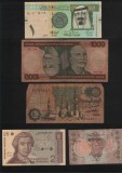 Set 5 bancnote de prin lume adunate (cele din imagini) #237, Asia