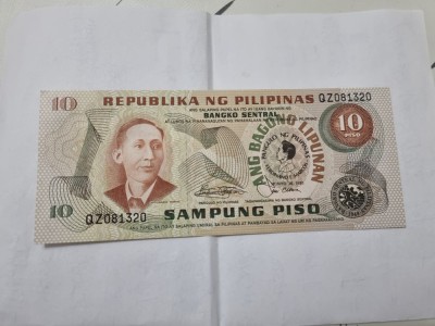 bancnota filipine 10 p 1981 foto