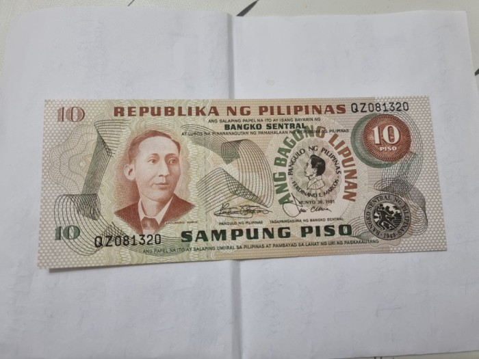 bancnota filipine 10 p 1981