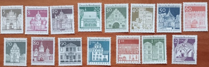 GERMANIA-1962&#039;&#039;PEISAJR-Serie de15v MNH- NESTAMP. -vezi scan