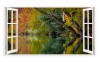 Sticker decorativ, Fereastra 3D, Padure, 85 cm, 312STK, natura si peisaje