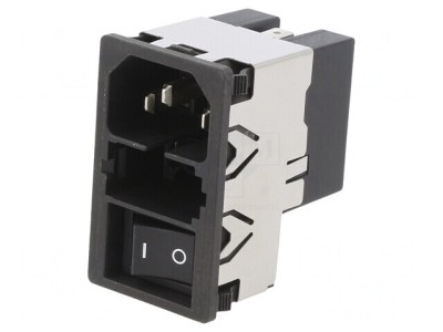 Conector de Alimentare AC Soclu Tată 6A 250VAC IEC 60320 KMF foto