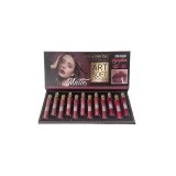 Set 12 Rujuri de Buze Mate si Rezistente, Angel Rose, Art Soft Waterproof, Natural Velvet Matte, Makeup