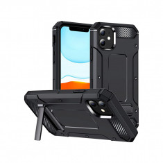 Husa Compatibila cu iPhone 12 / 12 Pro Techsuit Hybrid Armor Kickstand Black