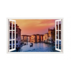 Sticker decorativ, Fereastra 3D, Viena, 85 cm, 568STK