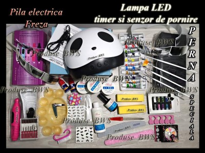 +++CADOU-Kit PANDUR unghii false-set manichiura, FREZA,LAMPA uv,PERNA foto