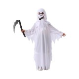 Costum de Halloween pentru copii cu fantomă albă dulce sau acră cu coasă (Alb, 4&ndash;6 ani)