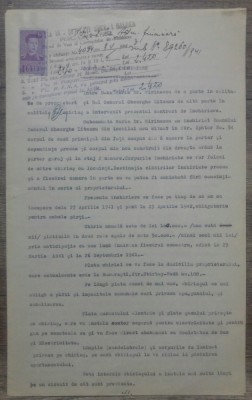 Contract de inchiriere/ General Gheorghe Liteanu, 1941, Bucuresti foto