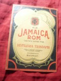 Eticheta Romania interbelica - A la Jamaica Rom - Distileria Trandafir Bucuresti