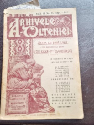 Revista Arhivele Olteniei nr.15/1924 foto