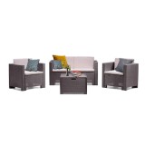 Cumpara ieftin Set mobilier de grădină City cu 4 locuri, maro