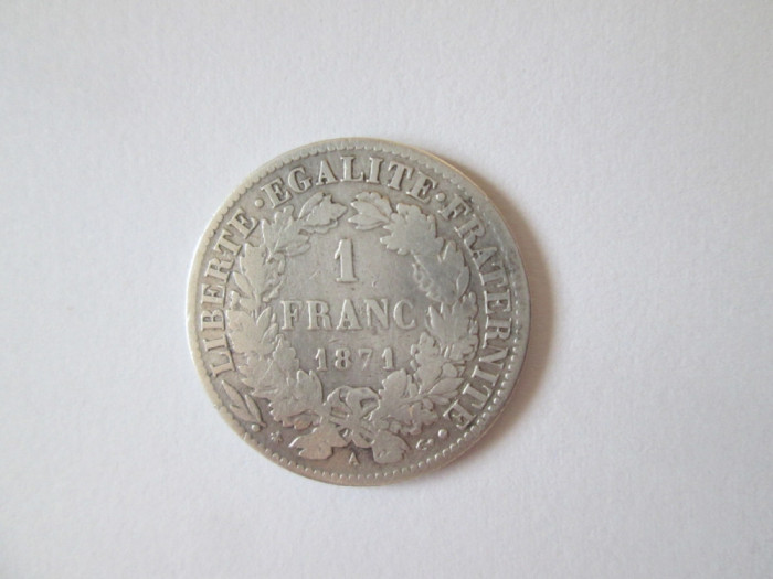 Franța 1 Franc 1871 argint