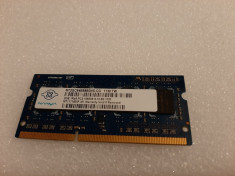 Memorie laptop 2gb DDR3 1333Mhz PC3 10600 sodimm Nanya foto