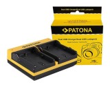 Patona Dual incarcator pentru Canon LP-E6 EOS 5D 60D 60Da 6D 7D EOS70D EOS-70D LP-E6 Mark II incl. Micro-USB cable