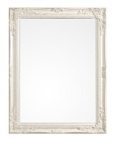 Oglinda decorativa perete cu rama polirasina alb patinat Miro 62x82 cm