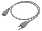 Cablu IEC C13 mamă NEMA 5-15 (B) 1m gri LIAN DUNG