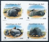 MALI 1988 WWF FAUNA PROTEJATA PORCI SPINOSI NEDANTELAT, Nestampilat