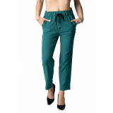 Pantaloni Dama Savannah Cu Elastic In Talie, Verde Inchis, 38