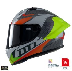 Casca integrala pentru scuter - motocicleta MT KRE+ Carbon Projectile D2 gri lucios &ndash; 100% carbon &ndash; FIM approved XL (61/62cm)
