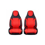Huse scaune auto universale fractionate Premium cu tetiera fata incorporata negru cu rosu Cod: HNG-C509-3