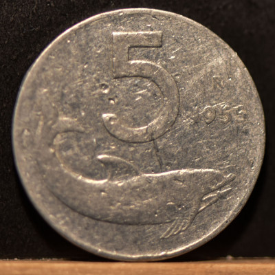 5 lire Italia - 1955 foto