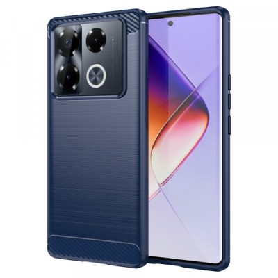 Husa pentru Infinix Note 40 Pro+, Techsuit, Carbon, Albastra foto