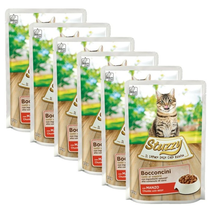 Stuzzy Cat Chunks bucăți de vită &icirc;n sos 6 x 85 g