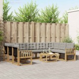 vidaXL Set de canapele de exterior cu pernă 10 pcs Alb și gri deschis 3389881