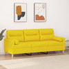 Canapea cu 3 locuri cu pernute, galben deschis, 180 cm, textil GartenMobel Dekor, vidaXL
