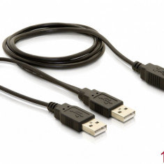 Cablu USB 2.0 Y alimentare 2 x USB tip A la USB tip B T-T 1m, 82394